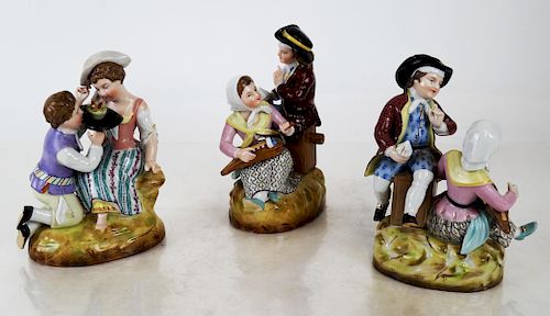 THREE PORCELAIN FIGURAL GROUPSTwo