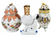 THREE PORCELAIN PERFUME BURNER