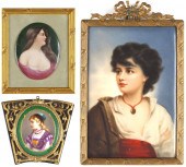Three Porcelain Portrait Plaqu