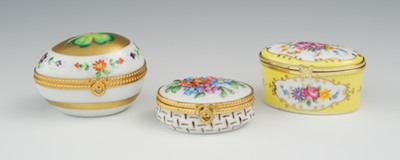 Three Porcelain Tabatieres