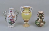 THREE PORCELAIN VASESincluding