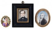THREE PORTRAIT MINIATURES(Amer