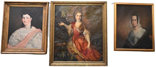 THREE PORTRAIT PAINTINGS OF