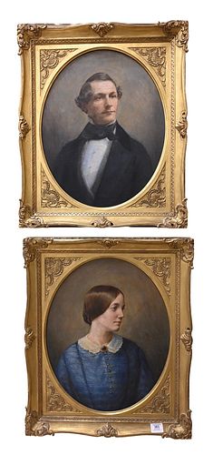 THREE PORTRAITS, TO INCLUDE PAIR OF