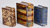 THREE POTTERY BOOK FLASKS<br>T