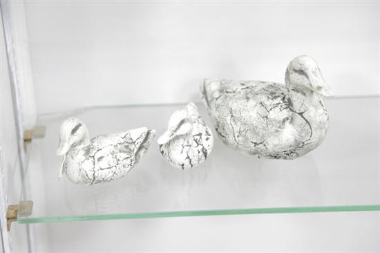THREE POTTERY DUCKS SIGNED STAN.
