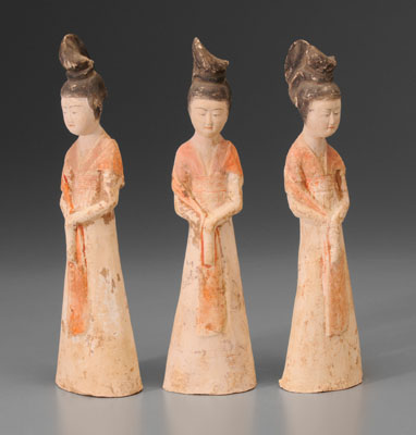Three Pottery Figures Chinese, Tang