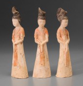Three Pottery Figures Chinese,