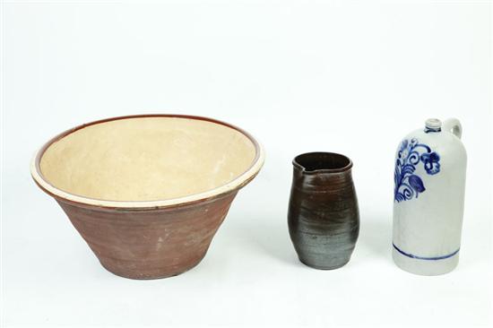 THREE POTTERY ITEMS.  American or