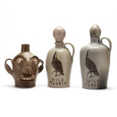 THREE POTTERY VESELS, R. EMMET