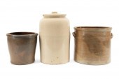 THREE POTTERY VESSELS INCLUDIN