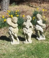 THREE POURED CEMENT MUSICIAN F