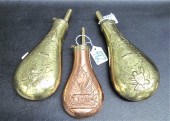 THREE POWDER FLASKS two are Zo