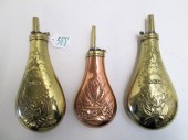 THREE POWDER FLASKS two are Zo