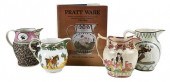 THREE PRATTWARE CERAMIC PITCHE