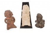 THREE PRE-COLUMBIAN EFFIGY FIG