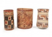 THREE PRE-COLUMBIAN POTTERY VE