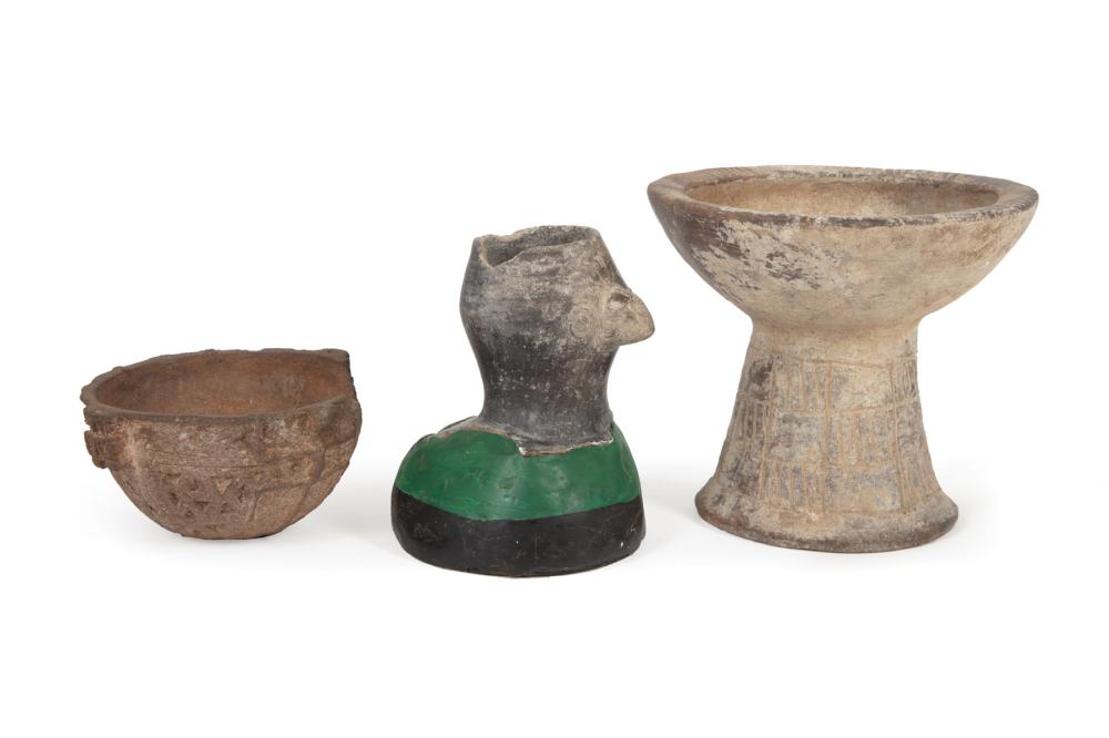 THREE PRE-COLUMBIAN POTTERY