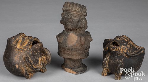 THREE PRE-COLUMBIAN STYLE CLAY