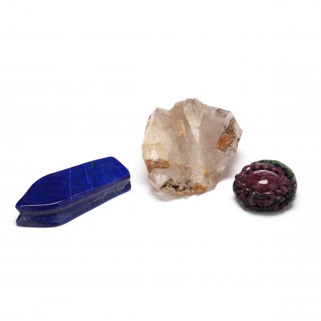 THREE PRECIOUS STONE ITEMS 
