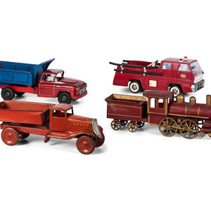 Three Pressed Steel and Tin Truck