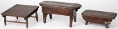 THREE PRIMITIVE PINE STOOLS<br