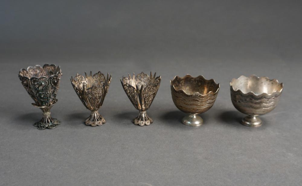 THREE PROBABLY SILVER FILIGREE