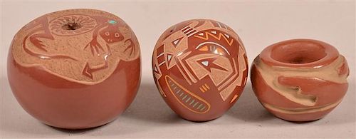THREE PUEBLO INDIAN MINIATURE
