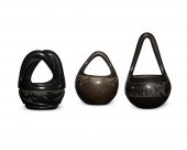 THREE PUEBLOAN BLACKWARE HANDL