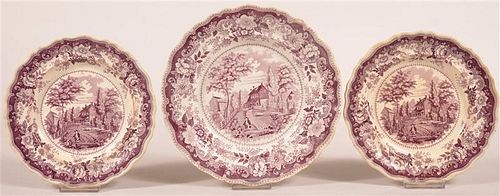 THREE PURPLE TRANSFER STAFFORDSHIRE