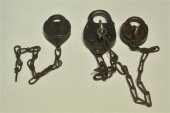 THREE RAILROAD PADLOCKS. Ameri
