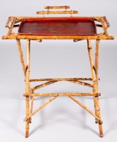 THREE RATTAN STANDS, INCLUDING
