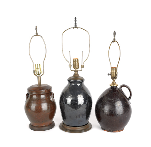 Three redware crocks ca. 1810