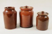 THREE REDWARE JARSThree redwar