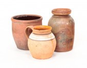 THREE REDWARE PIECES. Mid 19th