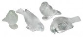 THREE RENE LALIQUE CRYSTAL BIR