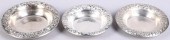 THREE REPOUSSE SILVER NUT BOWL
