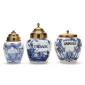 THREE REPRODUCTION DELFT TOBAC