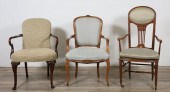 THREE REPRODUCTION STYLE ARMCH