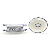 THREE RETICULATED PEARLWARE TA