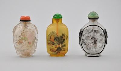 Three Reverse Painted Snuff Bottles