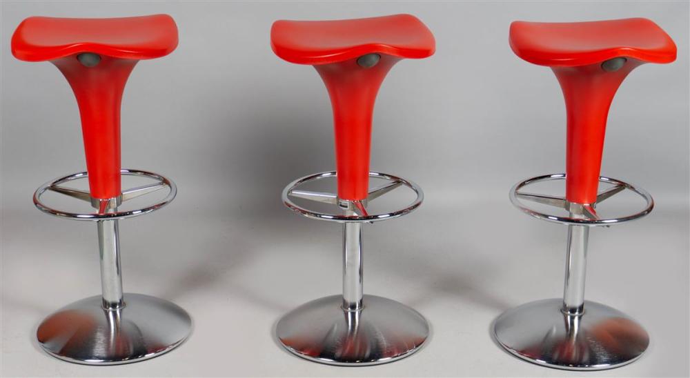 THREE REXITE RED PLASTIC AND