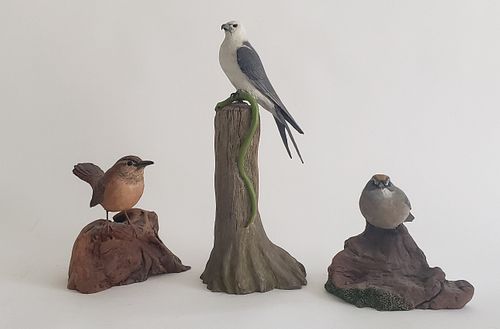 THREE RICHARD SCHEPIS HAND CARVED