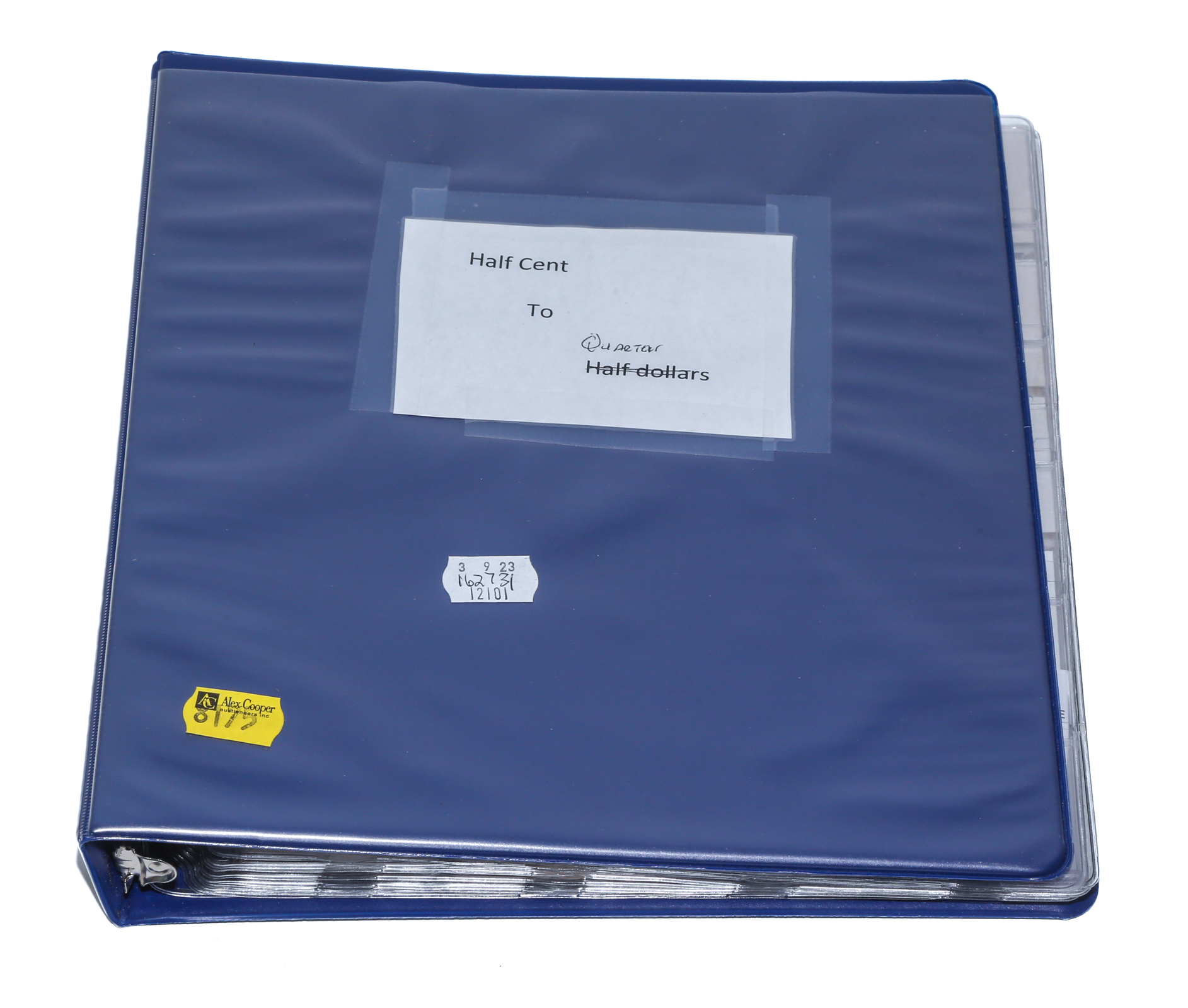 THREE-RING BINDER OF COINS CENTS TO