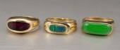 THREE RINGS - OPAL, CHRYSOPRAS