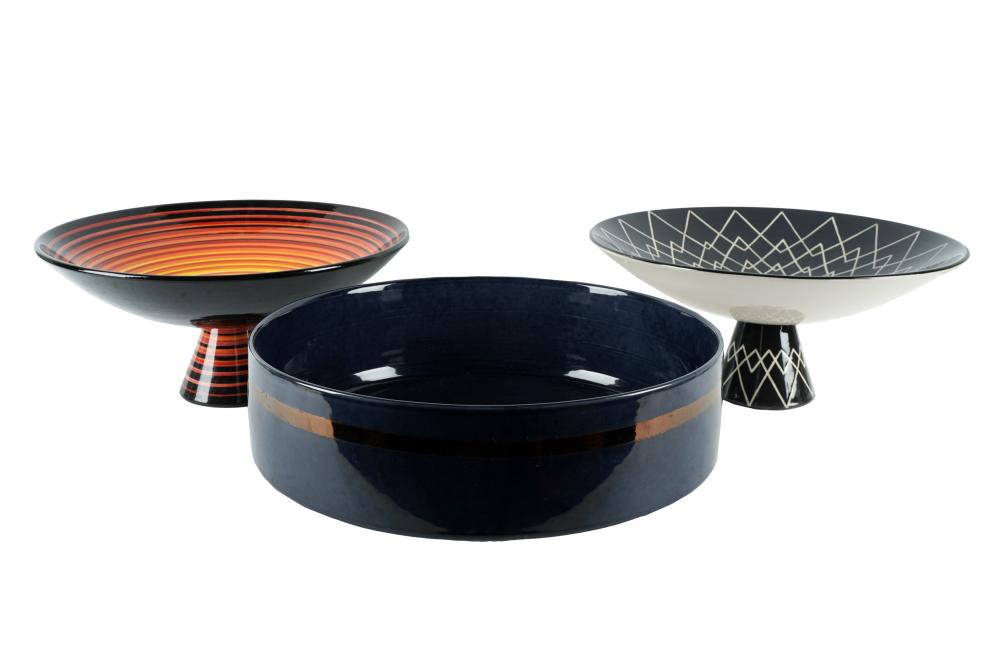 THREE ROCHE BOBOIS CERAMIC PEDESTAL