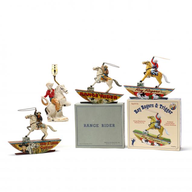THREE ROCKING HORSE LASSO TIN