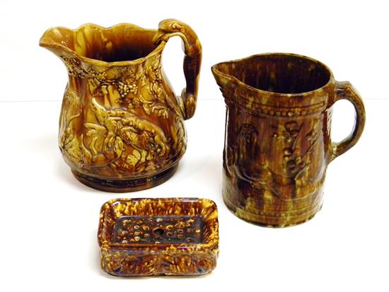 Three Rockingham type pieces