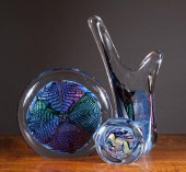 THREE ROLLIN KARG ART GLASS SC