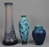 THREE ROOKWOOD ART POTTERY VAS